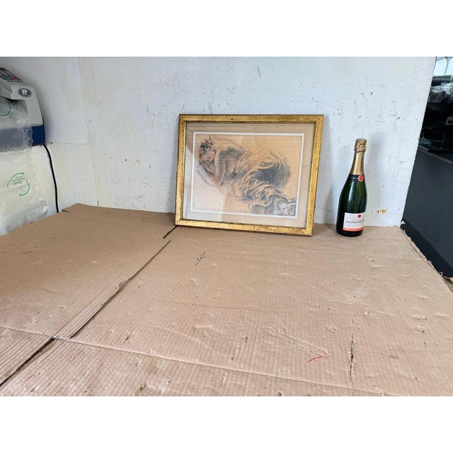 French Artist, Woman on a Bed, 19th Century, Drawing on Paper, Framed For Sale - Image 3 of 14