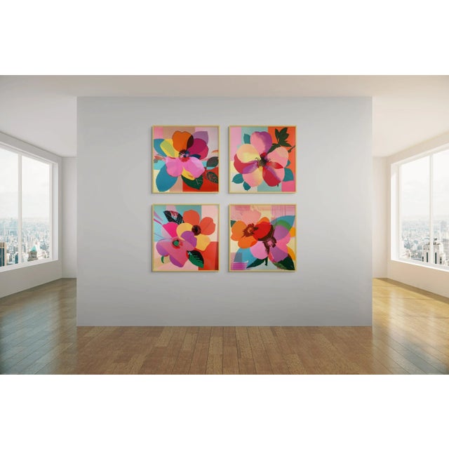 'Pop Art Flowers' #3 - Framed Botanical Prints - Set of 4 Limited Edition Print by Diane Grant Studio. Edition of 10. *All...