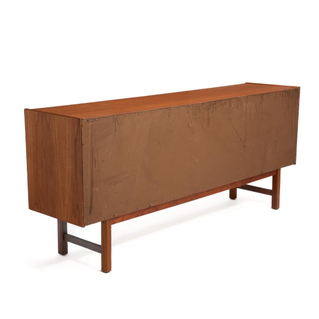 Brown Ulferts Sweden Scandinavian Danish Teak Credenza Two Hinged Doors Dowel Legs Mid Century Key Unmarked For Sale - Image 8 of 15