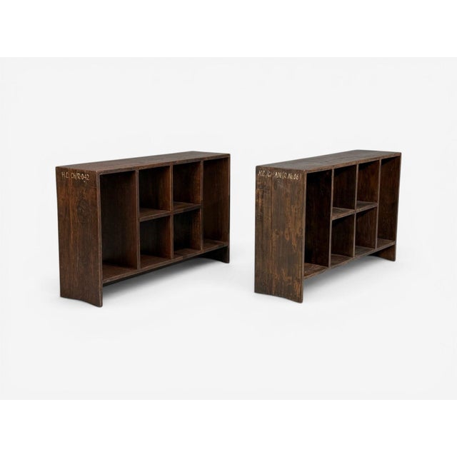Pierre Jeanneret, 6-Hole File Racks or Bookcases, Teak, Chandigarh, 1960s For Sale - Image 12 of 12