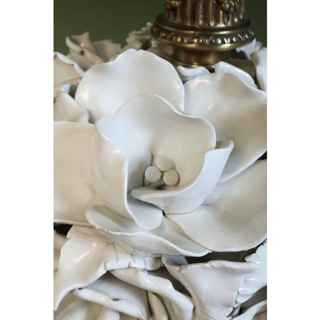 1960s Spanish Manises Ceramic Floral Table Lamps - Pair For Sale In New York - Image 6 of 8