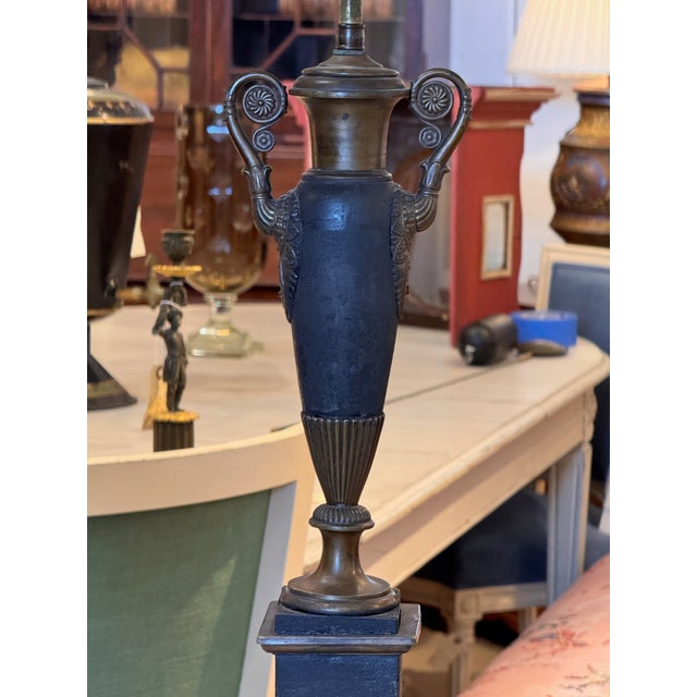 Metal 1900s Neoclassical Bouillotte Lamp With Tole Shade For Sale - Image 7 of 14