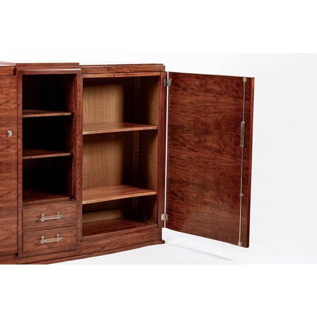 Antique Art Deco Tall Mahogany Wood Storage or Bar Cabinet 1940s For Sale In Detroit - Image 6 of 17