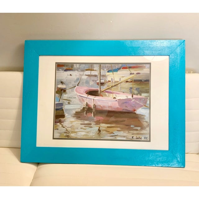 Late 20th Century Framed Sailing Boat Nautical Print For Sale - Image 4 of 4