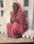 2010s Contemporary Signed Original Oil on Canvas | Indian Woman in Pink Sari by David C. Fisher 2015 For Sale - Image 5 of 6