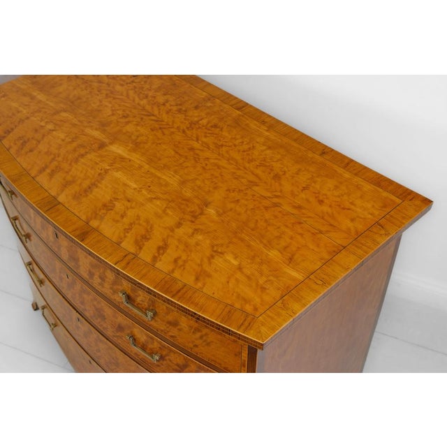 Wood George III Satinwood & Banded Bow Fronted Chest Commode, 1790s For Sale - Image 7 of 18