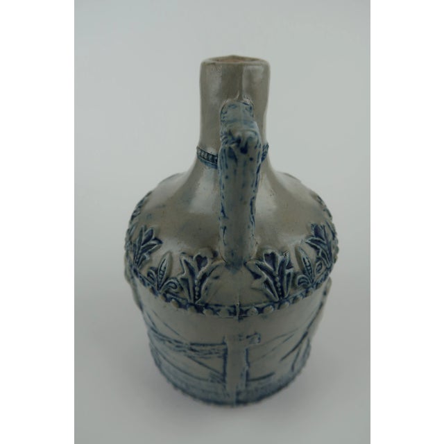 Antique White's Pottery of Utica, Ny. Grey and Blue Hunting Scene Jug For Sale In San Francisco - Image 6 of 8