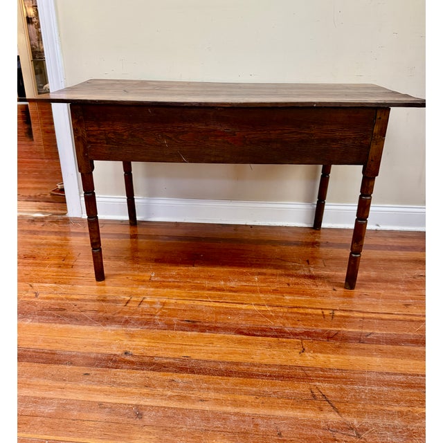 19th Century Early American Primitive Pine Tavern or Huntboard Table For Sale - Image 6 of 14