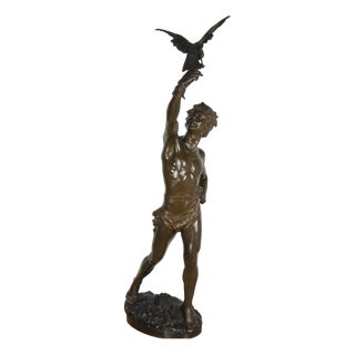 Georges Marie Valentin Bareau, The Falconer, Late 1800s, Bronze For Sale