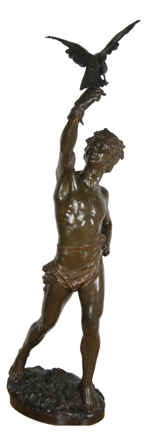 Georges Marie Valentin Bareau, The Falconer, Late 1800s, Bronze
