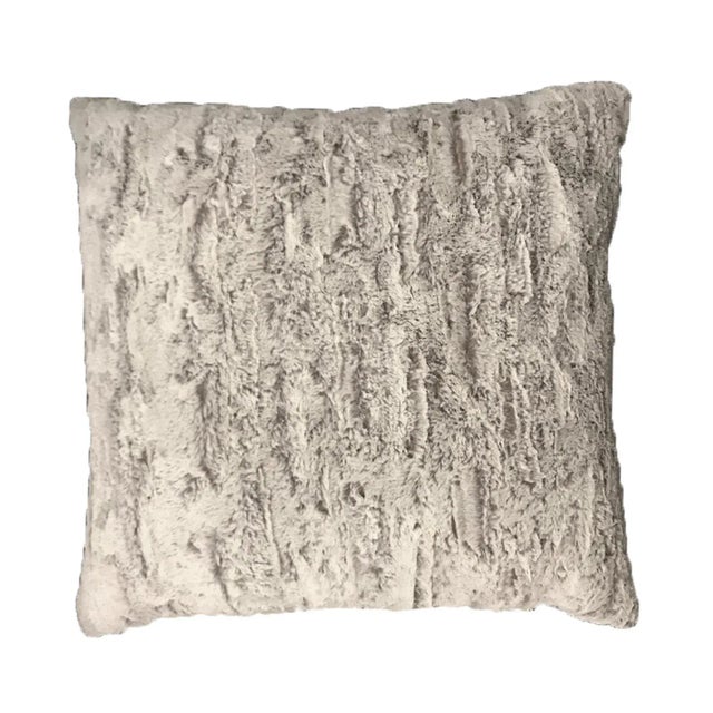 Contemporary Grey Rabbit Faux Fur Pillow For Sale - Image 3 of 3