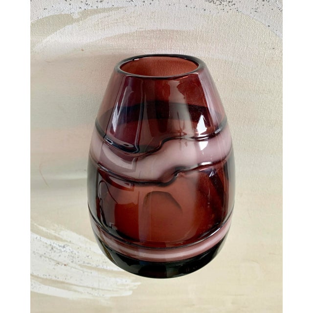 Early 21st Century Modern Layered Mouth Blown Amethyst Glass Vase For Sale - Image 5 of 5