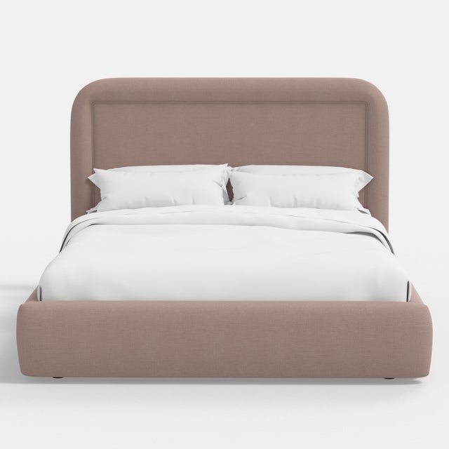 Cloth & Company Stoffer Home x Cloth & Company Marisa Platform Bed in Classic Linen Mocha - California King For Sale - Image 4 of 6