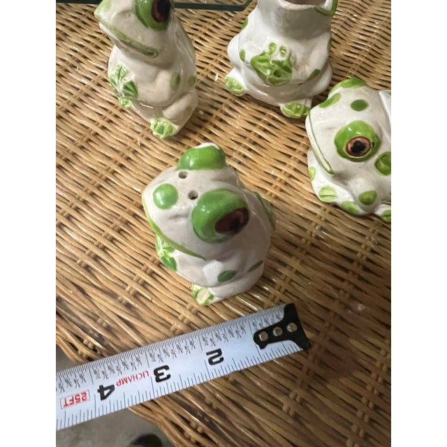 Shabby Chic 1970s Ceramic Painted Frog Collection- Set of 4 For Sale - Image 3 of 4