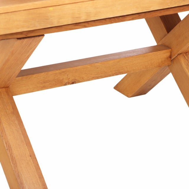 Modern Belgian Oak Table, C. 1945. For Sale - Image 3 of 6