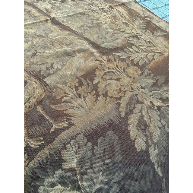 Mid-Century French Aubusson Jacquard Halluin Verdure Mallard Tapestry, 1940s For Sale - Image 13 of 18