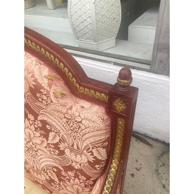 Red Louis XVI Style Venetian Loveseat With Original Stained Red With Gilt Finish For Sale - Image 8 of 13