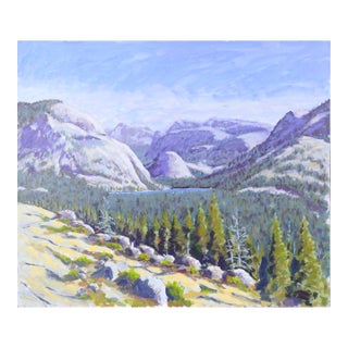 Mountain Lake - Plein Aire Landscape Acrylic on Board For Sale