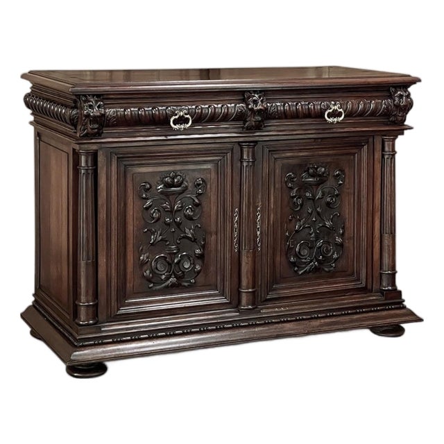 Antique 19th Century French Renaissance Revival Walnut Buffet For Sale