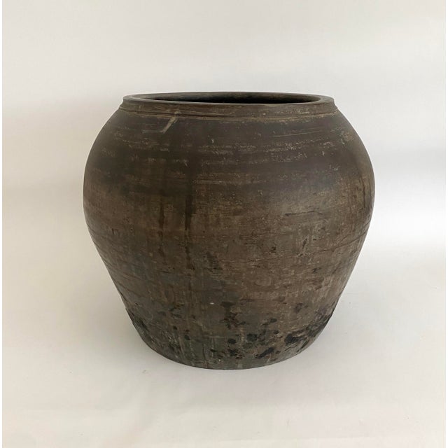 Large Antique Matte Black Pottery Jug Chairish