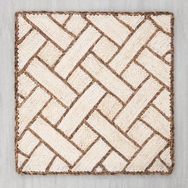 Boho Chic Abaca Natural White Premium Fiber Rugs For Sale - Image 3 of 3