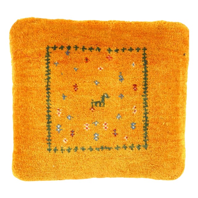 Fine Hand Knotted Persian Gabbeh Pillow For Sale