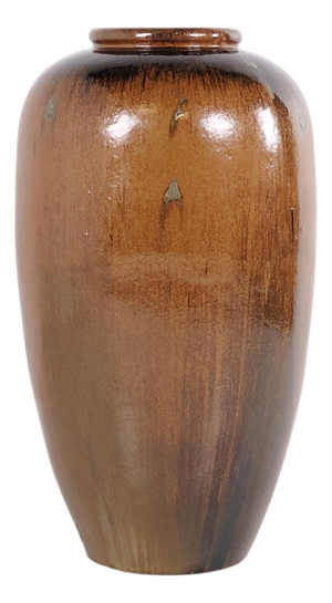 Ceramic Floor Vase with Brown Glaze