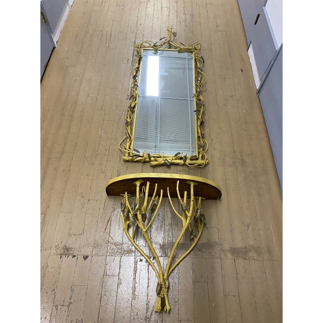 Mid-Century Italian Iron Tole Console and Mirror Set - 2 Pieces For Sale - Image 13 of 13