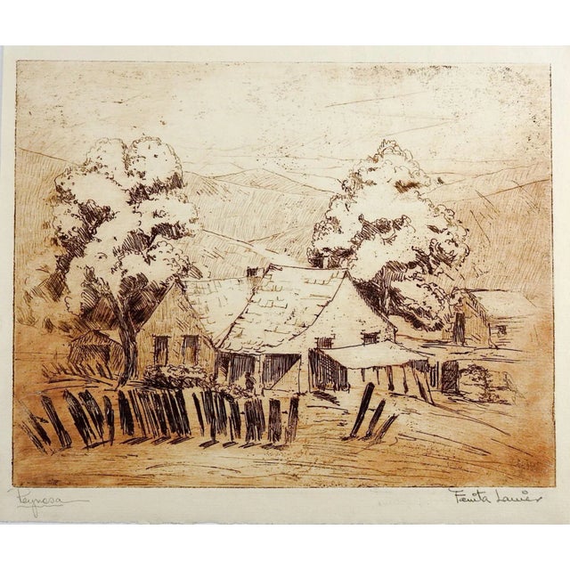 Mid 20th Century Mid 20th Century Reynosa Etching by Fanita Lanier For Sale - Image 5 of 5