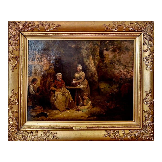A Late 18th-Century Rural Family Scene, Attributed to George Morland (1763–1804) For Sale