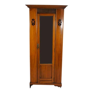 Early 20th Century Antique Aesthetic Movement Mirrored Wardrobe For Sale