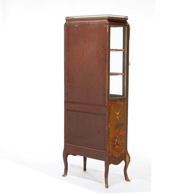 Antique French Vernis Martin Decorated Mahogany Vitrine, Circa 1890 For Sale - Image 9 of 18