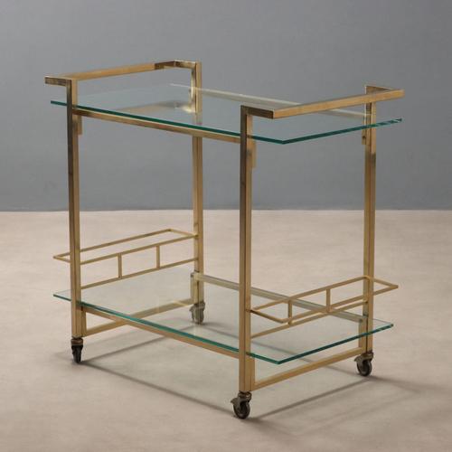 Gold Vintage Serving Trolley, 1970s For Sale - Image 8 of 8