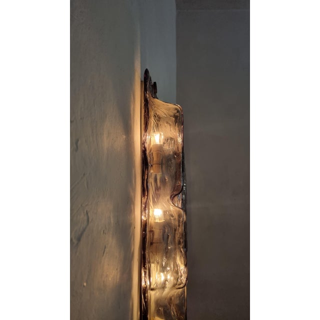 Mid-Century Modern Large Wall Sconces by Toni Zuccheri for Venini, 1960, Set of 2 For Sale - Image 3 of 12