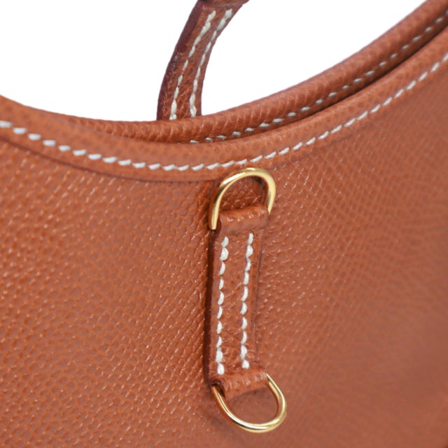 Brown Hermès Gold Courchevel Leather Micro Trim 15cm Bag With Gold Hardware, 1991. For Sale - Image 8 of 12
