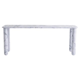Large White Marble Sunday Dining Table by Jean-Baptiste Souletie For Sale