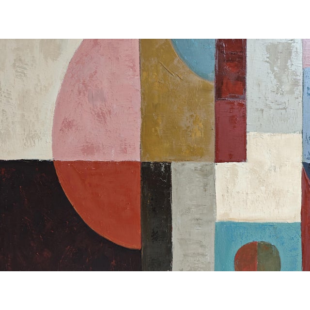Beige Gravitation, Contemporary Geometric Abstract Oil Painting, Framed by Sophie Dumont For Sale - Image 8 of 9