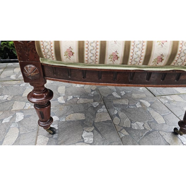 Beige 19th Century Carved Wooden Armchair with Casters For Sale - Image 8 of 16