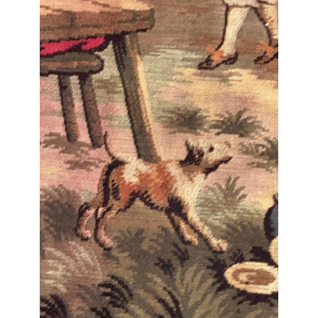 Antique French Aubusson Jacquard Tapestry Village, 1970s For Sale - Image 15 of 18