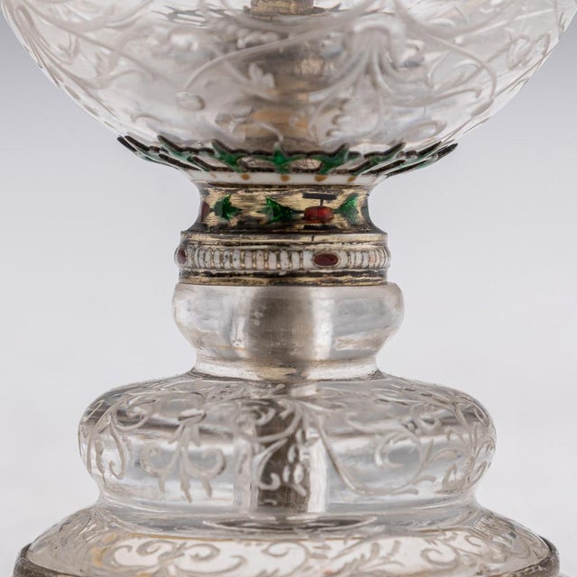 Metal Antique 19th Century Austrian Silver, Enamel & Rock Crystal Ewer by Rudolf Linke, 1890s For Sale - Image 7 of 18