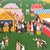 E. Molnar Hungarian Naïve Folk Art Village Fair Painting Framed 18" For Sale - Image 4 of 10