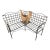 Vintage Wrought Iron Corner Bench With Terracotta Cat Statue Planer For Sale