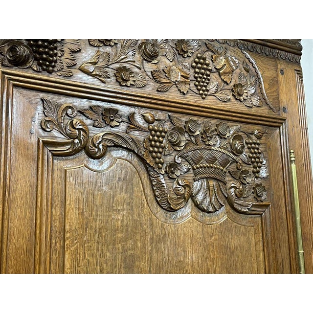 19th Century Norman Wedding Armoire in Light Oak For Sale - Image 11 of 18