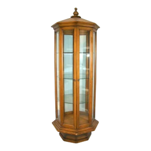 1960s Mid Century Modern Octagonal China Display Cabinet