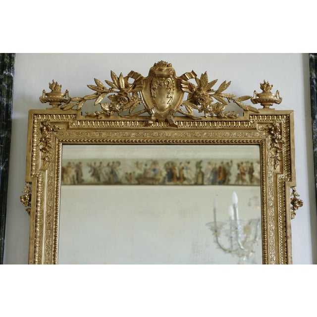 Wood Napoleon III Style Gilded Wood Mirror, 19th Century For Sale - Image 7 of 13