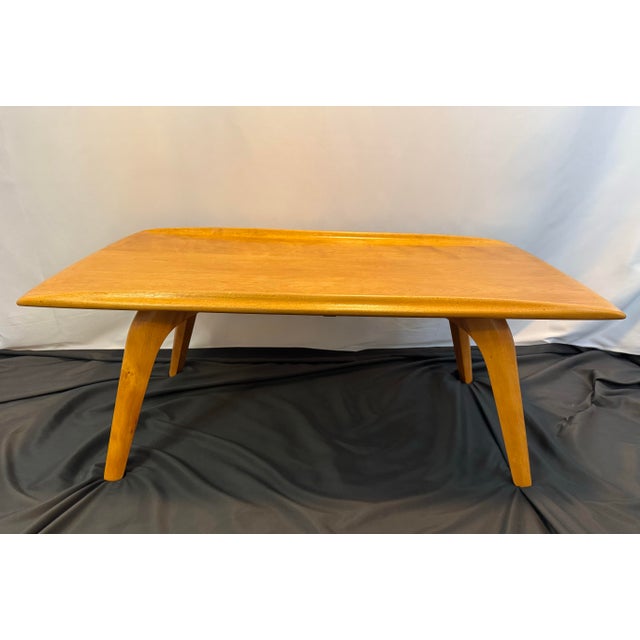 Heywood-Wakefield Vintage MCM Authentic Heywood-Wakefield 319-G Champagne Coffee Table Signed For Sale - Image 4 of 12