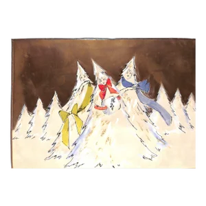 Lanvin of Paris Original Advertising Watercolor Christmas Artwork
