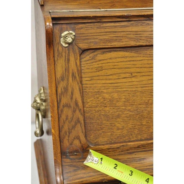 Wood Antique English Victorian Oak Wood Desktop Portable Lap Desk Letter Holder For Sale - Image 7 of 12