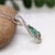 2020s 1ct Green Tourmaline Pendant W Earth Mined Diamonds in 14k White Gold | For Sale - Image 5 of 8