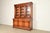 French Provincial Grange French Louis Philippe Carved Cherry Wood Breakfront Bookcase Cabinet, Circa 1960s For Sale - Image 3 of 17